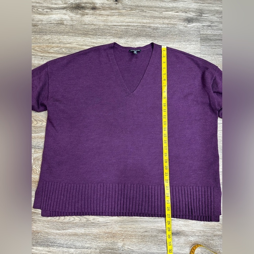 Eileen Fisher SWTPL Fine Merino Wool V-Neck Box-Top Sweater Sz 1X MSRP $268 - Picture 8 of 10